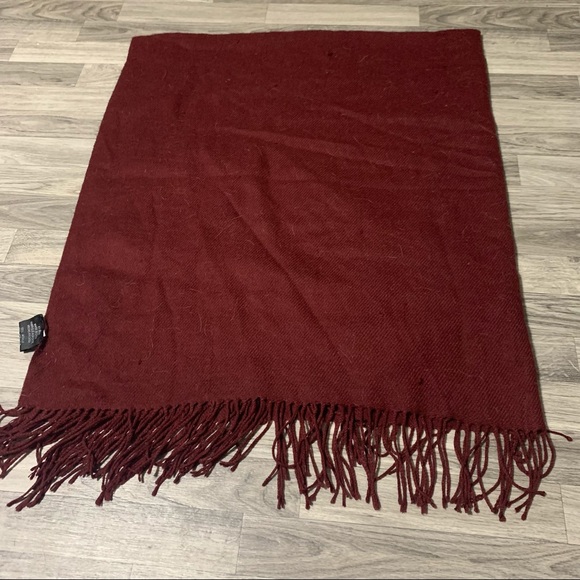 Ashton Burgundy Red W/Fringes Scarf; OS - Picture 1 of 7